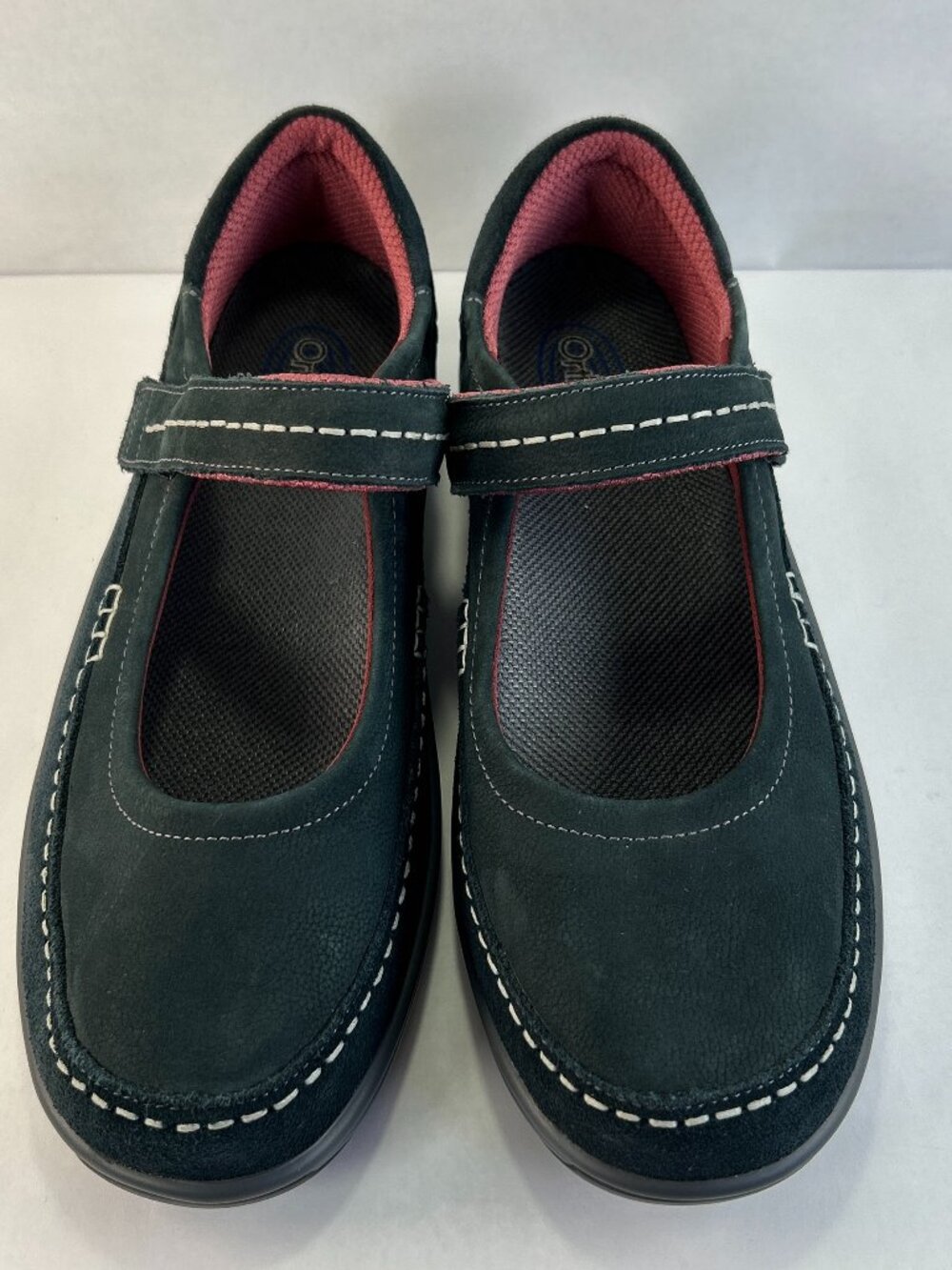 Orthofeet Athens Mary Jane Shoe 11.5W Blue Leather Casual Orthotic Comfort Flats
